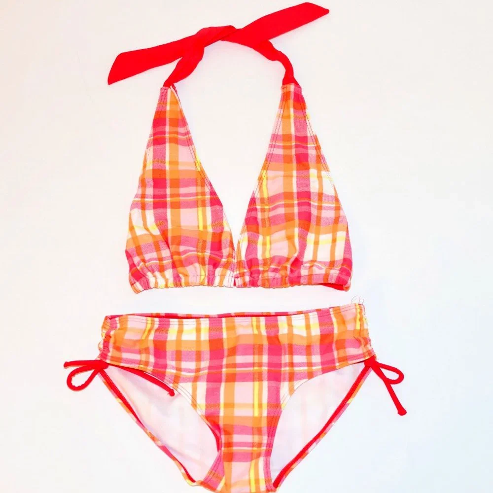 Kanu Surf Plaid Halter Bikini Swimsuit - Size 8